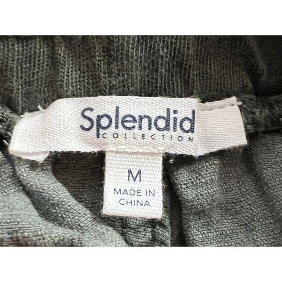 SPLENDID WOMENS MEDIUM DRAWSTRING LINEN BLEND LAKESIDE JOGGER GREEN NEW - Picture 3 of 12
